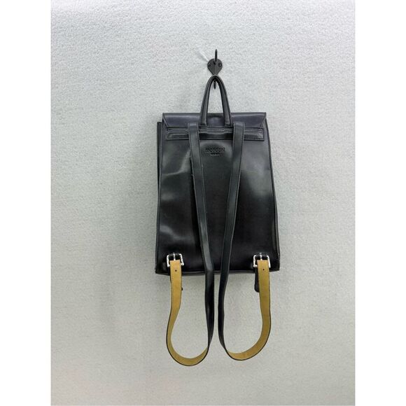 Y2K Mondani New York Womens Black Soft Simulated Leather Backpack Purse - Picture 2 of 10